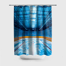 Шторка для душа Хоккейная коробка, цвет: 3D-принт