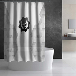 Шторка для душа Gears of War white poly, цвет: 3D-принт — фото 2