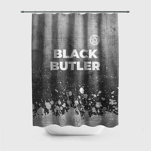 Шторка для ванной Black Butler - grey gradient посередине / 3D-принт – фото 1