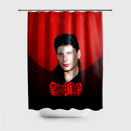 Шторка для ванной Юрий Клинских красная луна / 3D-принт – фото 1