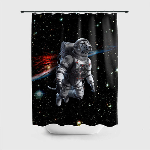 Шторка для ванной The dalmatian brave cosmonaut - ai art / 3D-принт – фото 1