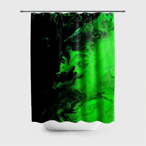 Шторка для ванной Color green black / 3D-принт – фото 1