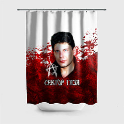 Шторка для ванной Юрий Хой бело-красный фон