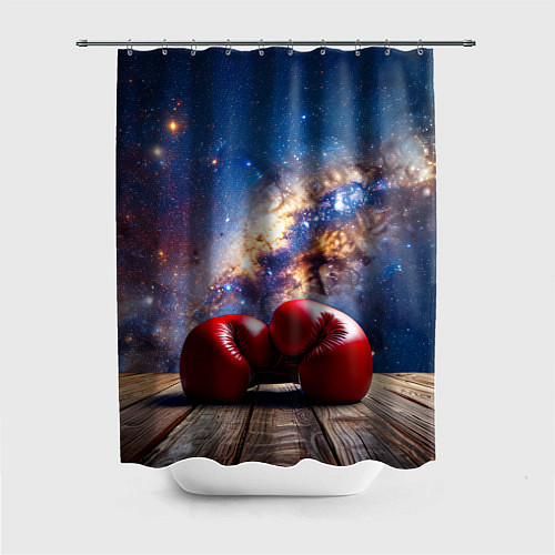 Шторка для ванной Боксерские перчатки в космосе / 3D-принт – фото 1