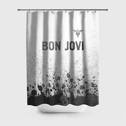 Шторка для ванной Bon Jovi - white gradient посередине / 3D-принт – фото 1