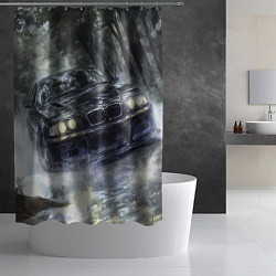 Шторка для душа БМВ брызги из под колес, цвет: 3D-принт — фото 2