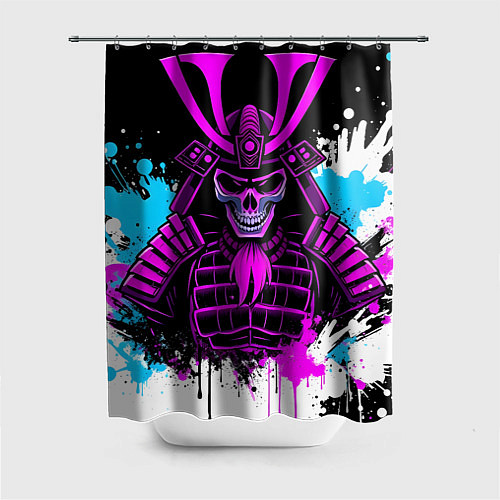 Шторка для ванной Скелет самурая / 3D-принт – фото 1