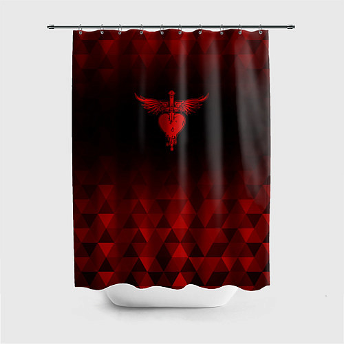 Шторка для ванной Bon Jovi red poly / 3D-принт – фото 1