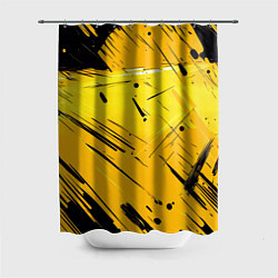 Шторка для ванной Желтая краска на черном фоне