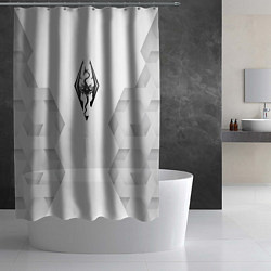 Шторка для душа Skyrim white poly, цвет: 3D-принт — фото 2