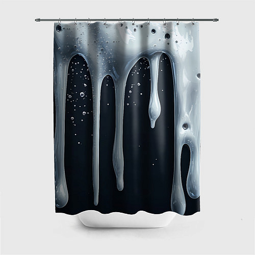 Шторка для ванной Белая объемная слизь текстура / 3D-принт – фото 1