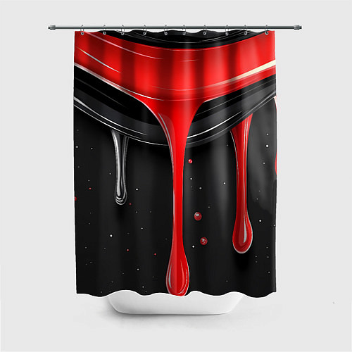 Шторка для ванной Красная и черная краска текстура / 3D-принт – фото 1