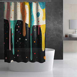 Шторка для душа Разноцветные капли текстура, цвет: 3D-принт — фото 2