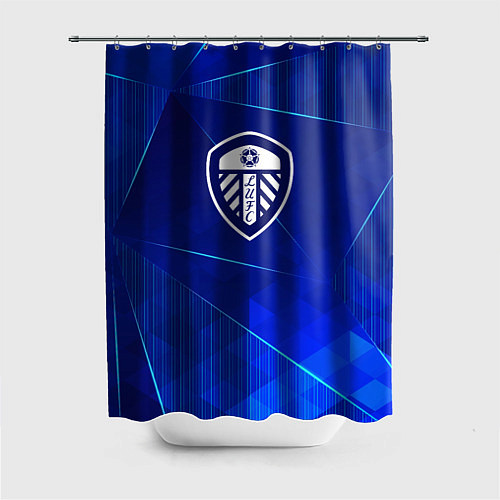 Шторка для ванной Leeds United blue poly / 3D-принт – фото 1