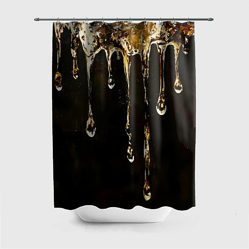 Шторка для ванной Мед на коричневой текстуре / 3D-принт – фото 1