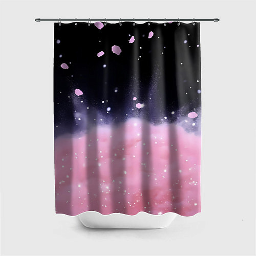 Шторка для ванной Розовая текстура с лепестками / 3D-принт – фото 1