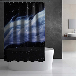 Шторка для душа Синяя волна в космосе - текстура, цвет: 3D-принт — фото 2