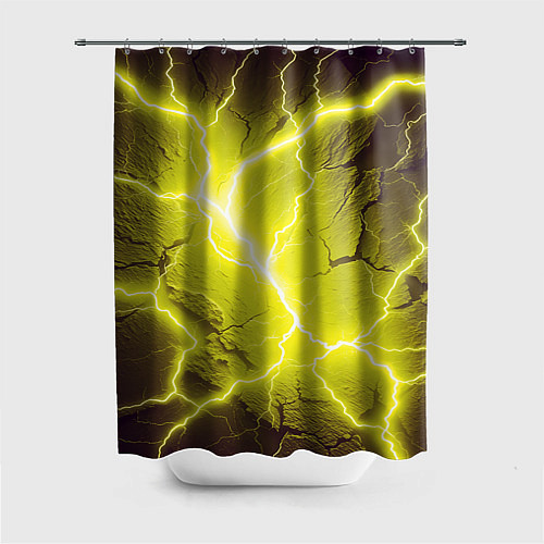 Шторка для ванной Color yellow black / 3D-принт – фото 1