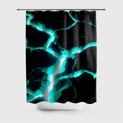 Шторка для ванной Color light blue black / 3D-принт – фото 1