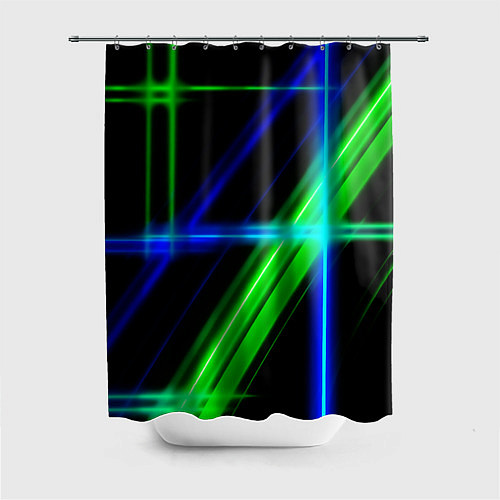 Шторка для ванной Color blue black green / 3D-принт – фото 1