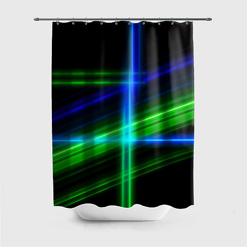 Шторка для ванной Color blue black green / 3D-принт – фото 1