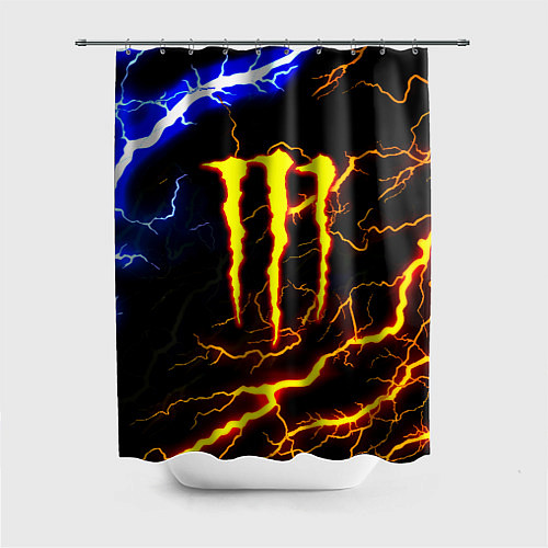 Шторка для ванной Monster energy шторм / 3D-принт – фото 1