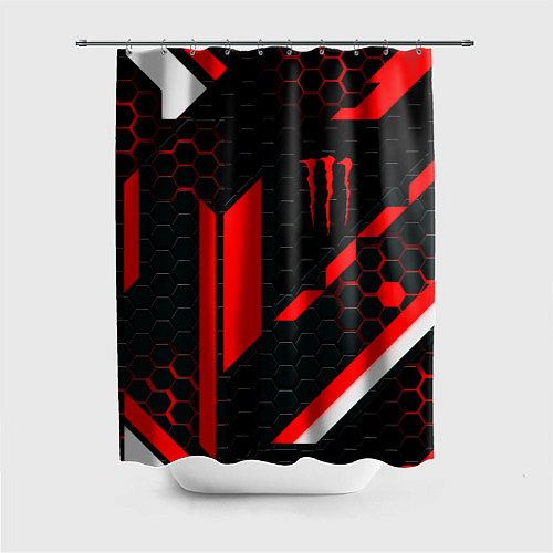 Шторка для ванной Monster energy sport geometry / 3D-принт – фото 1