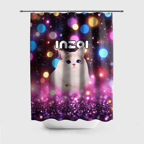 Шторка для ванной Inzoi кошечка и логотип / 3D-принт – фото 1