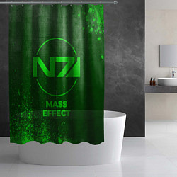 Шторка для душа Mass Effect - green gradient, цвет: 3D-принт — фото 2