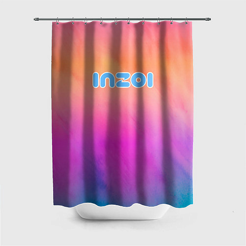 Шторка для ванной Inzoi розово-оранжевый фон / 3D-принт – фото 1