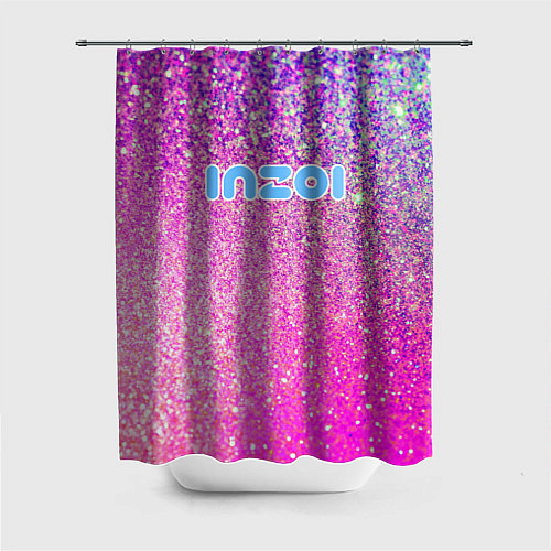 Шторка для ванной Inzoi лого и розовые блестки / 3D-принт – фото 1