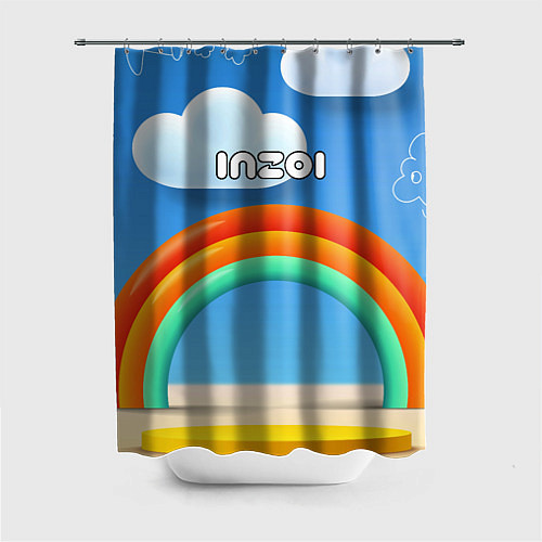 Шторка для ванной Inzoi объемная радуга и облака / 3D-принт – фото 1