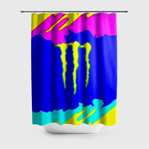 Шторка для ванной Monster energy краски цветные / 3D-принт – фото 1
