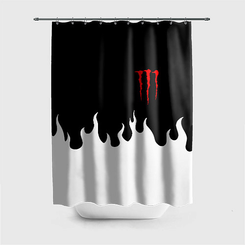 Шторка для ванной Monster energy red logo / 3D-принт – фото 1