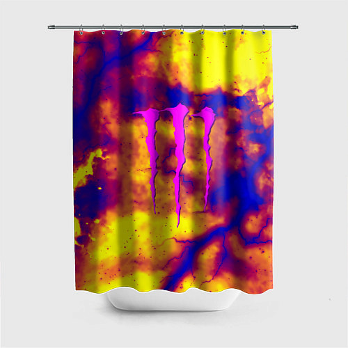 Шторка для ванной Monster energy storm grunge / 3D-принт – фото 1