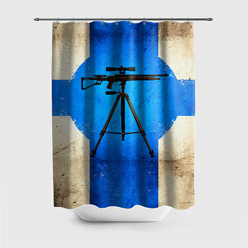 Шторка для ванной Стендовая спортивная стрельба на синем / 3D-принт – фото 1