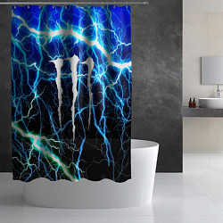 Шторка для душа Monster energy electro, цвет: 3D-принт — фото 2