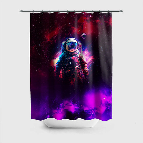 Шторка для ванной Космонавт пламенный / 3D-принт – фото 1