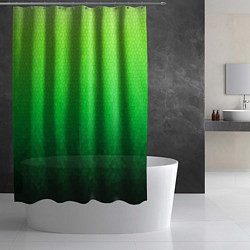 Шторка для душа Градиент мозаика зелёный в тёмный, цвет: 3D-принт — фото 2