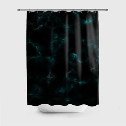 Шторка для ванной Color black turquoise