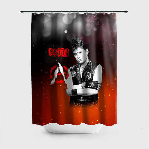 Шторка для ванной Сектор газа и знак анархии / 3D-принт – фото 1