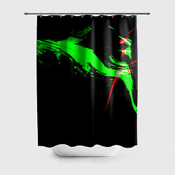 Шторка для ванной Color black green red