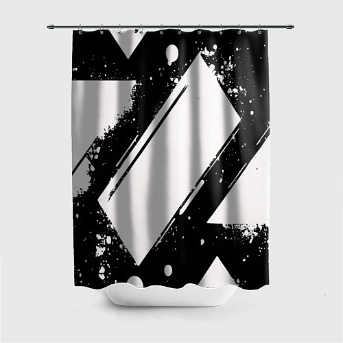 Шторка для ванной Color black white / 3D-принт – фото 1