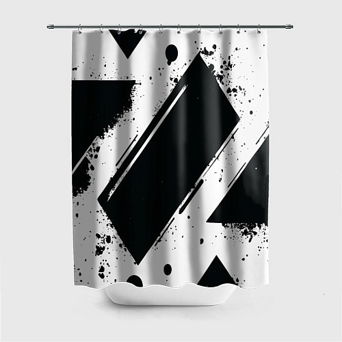 Шторка для ванной Color black white / 3D-принт – фото 1