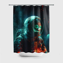 Шторка для душа Череп космонавта в скафандре, цвет: 3D-принт