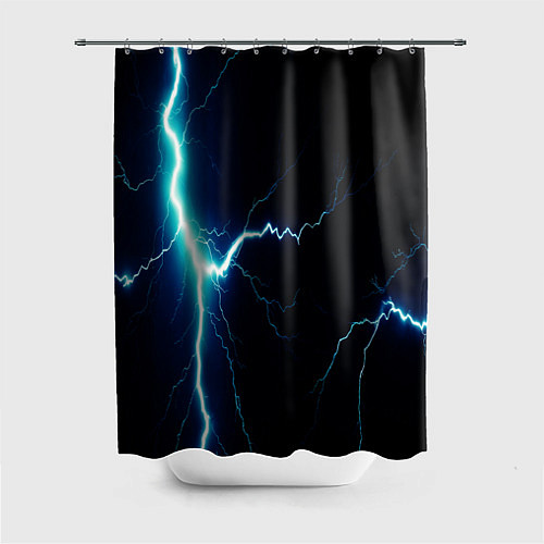 Шторка для ванной Lightning light blue / 3D-принт – фото 1