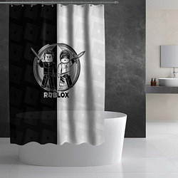 Шторка для душа Роблокс персонажи с мечами, цвет: 3D-принт — фото 2