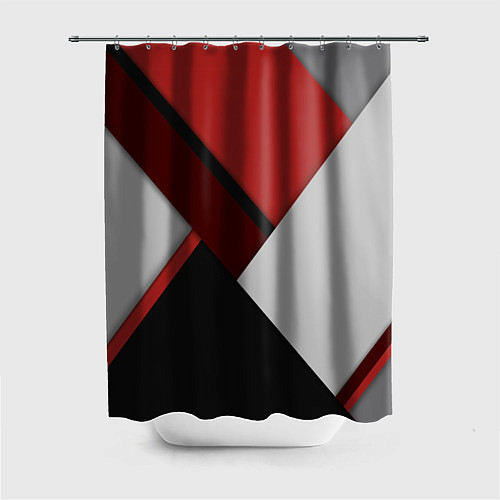 Шторка для ванной Color black red grey / 3D-принт – фото 1