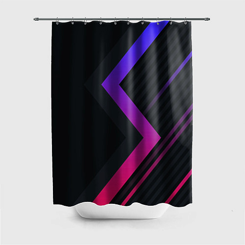 Шторка для ванной Color black line / 3D-принт – фото 1