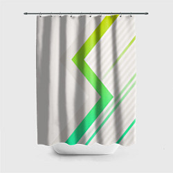 Шторка для ванной Color white line green